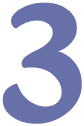 The image shows the number "3" in bold, blue lettering with a white border on a transparent background.