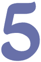 The image shows a stylized, bold number 5 in a shade of blue with a white border against a transparent or neutral background.